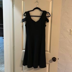 Black V-Neck Skater Dress